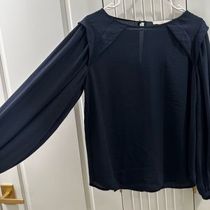 Loft navy blouse with shoulder detail